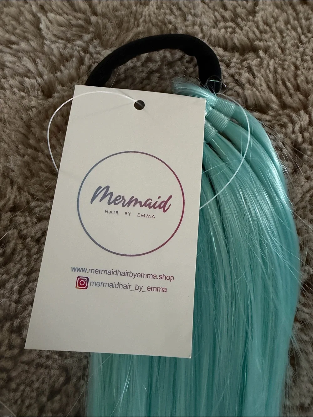Synthetic Ombre Hair Extensions in Mint, Pink & Purple - Unbranded